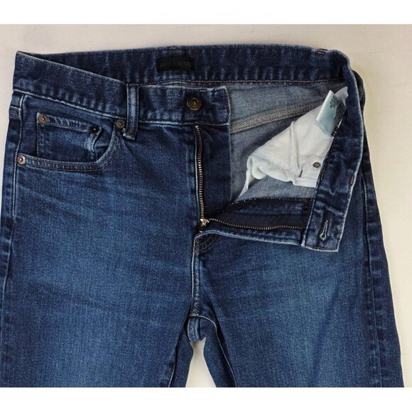 Uniqlo Size 30x32 Mens Slim Straight Mid Rise Kaihara Fabric Blue Denim Jeans - Picture 9 of 11